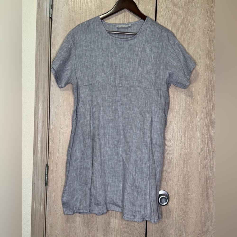 Bryn Walker   100% Linen High Low Tunic Top XXSOversized Gray Women's Top